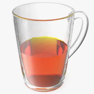 3D Tall Glass Tea Cup Half Full model