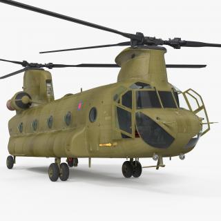 Heavy Helicopter CH-47 Chinook Rigged 3D