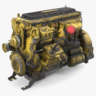 Used Dirty Tractor Diesel Engine 3D