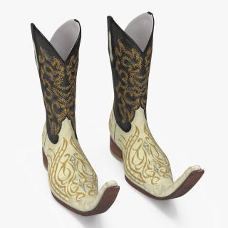 3D model Mexican Guarachero Boots White