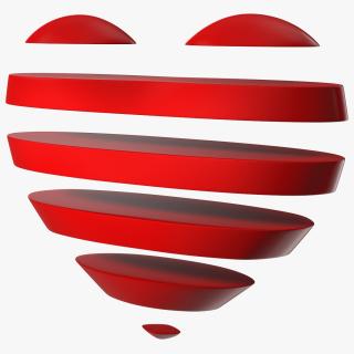 Heart with Transparent Horizontal Lines 3D model