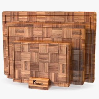 3D Bamboo Cutting Boards with Holder Dark model