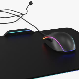 3D model Gaming Mouse with RGB Mouse Pad Set