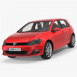 3D Volkswagen Golf 2017 Simple Interior