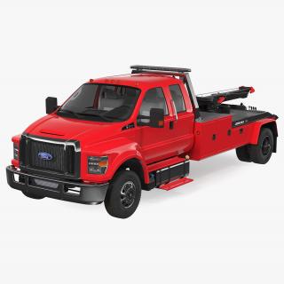 3D Ford F650 Supercab with Jerr-Dan HPL60 Wrecker 2019 Rigged model