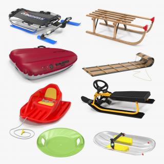 3D Snow Sleds Collection 3 model