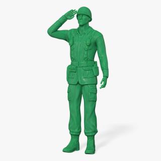 3D model Green Toy Soldier Salutes