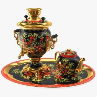 3D model Khokhloma Electric Samovar Set