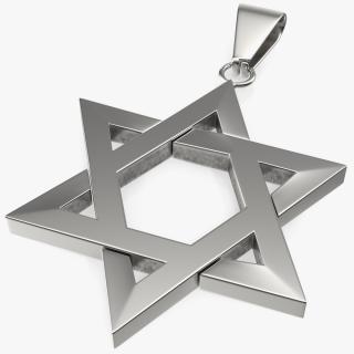 Star of David Necklace Silver 3D model