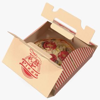 Open Box with Pizza 3D model