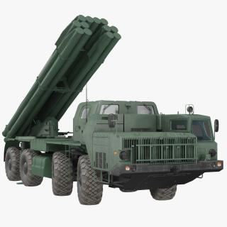 3D Multiple Rocket Launcher System Smerch model