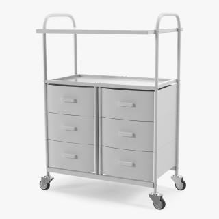 3D model Doctors Office Cart on Wheels White