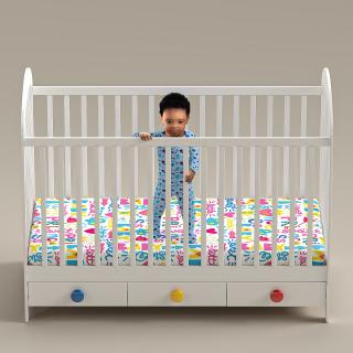 3D model Black Toddler Boy in Bed Standing Rigged