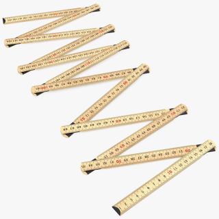 3D Folding Ruler with Metric Measurements model