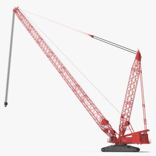 3D model Manitowoc 18000 Crawler Crane Red Rigged