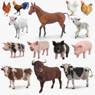 3D Rigged Farm Animals Big Collection 3