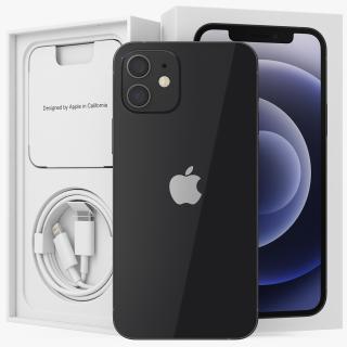 iPhone 12 Package Box Black 2 3D model