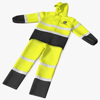 3D John Deere Safety Rain Suit High Visibility model