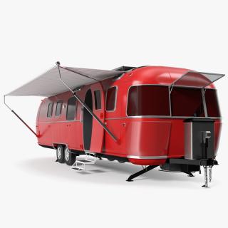 3D Classic Travel Trailer Red