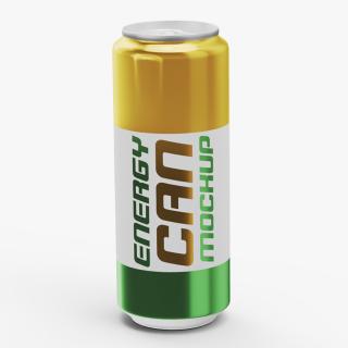 3D Energy Can Mockup 330ml Slim model