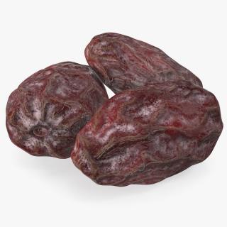 3D Dried Date Fruits Set