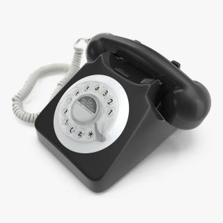 Classic Style Rotary Dial Table Phone 3D