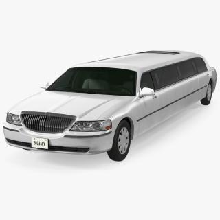 Generic Limousine White Rigged 2 3D