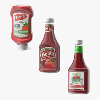 3D Ketchup Bottles Collection