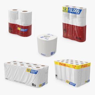 Toilet Paper Packs Collection 3D model