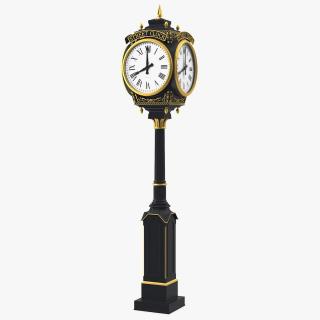 3D City Street Clock Black model