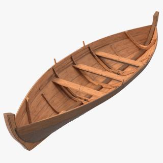 3D model Wooden Row Boat