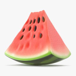 3D Cartoon Piece of Watermelon Slice model