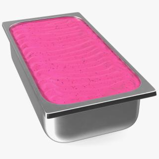 Blueberry Ice Cream Tray Untouched Surface 3D