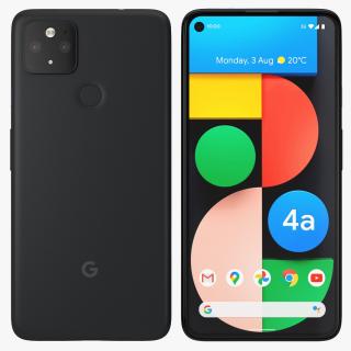 5G Mobile Phone Google Pixel 4a Just Black 3D