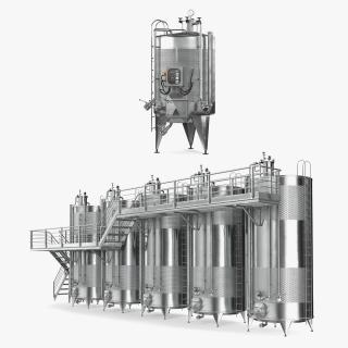 Winemaking Factory Equipment Collection 3D model