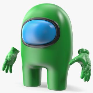 3D model Among Us Character Green Rigged for Modo