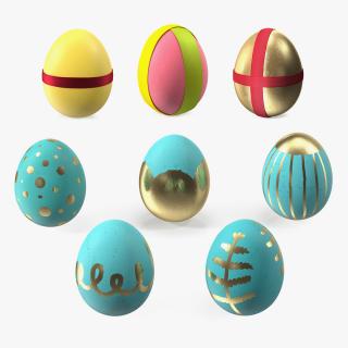 3D Easter Eggs with Ribbon Collection 2