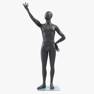 3D Male Dark Grey Mannequin Rigged