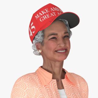 3D Chinese Grandma Everyday Style in Trump Hat model