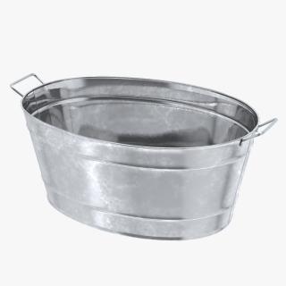 3D Large Galvanized Steel Oval Tub