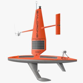 3D Saildrone Uncrewed Surface Vehicle Rigged