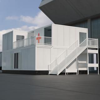 3D Double Story Portable Clinic model