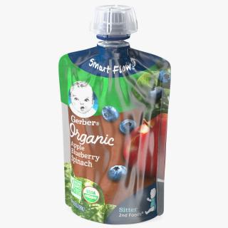 Gerber Baby Snack Pouch Apple Blueberry Spinach 3D