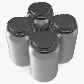 Reusable 4 Pack Soda Can Plastic Holder 3D model