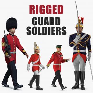 Rigged Guard Soldiers Collection 3D