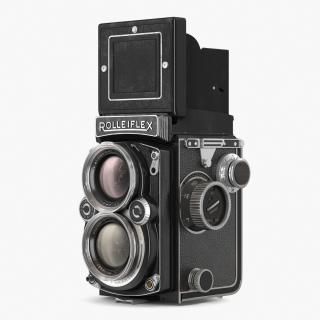 Vintage TLR Rolleiflex Film Camera 3D model