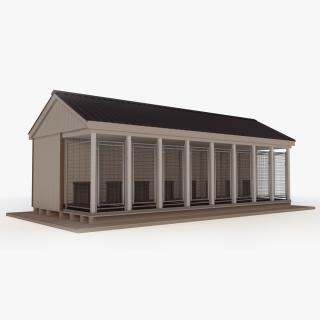 Outdoor Dog Kennels For 8-Box 3D model