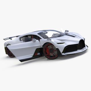 Luxury Car White Rigged for Cinema 4D 3D