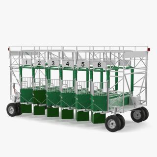 3D model Starting Gates for Horse Racing 6 Stalls