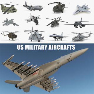 US Military Aircrafts 3D Models Collection 3D